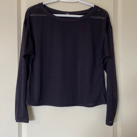 Lululemon Women’s Deep Plum Clear and Present Sheer Long Sleeve Shirt Small - Picture 1 of 9